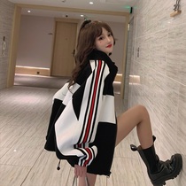 2021 new autumn and winter loose Japanese ancient long cardigan jacket plus velvet padded sweater female Tide brand ins
