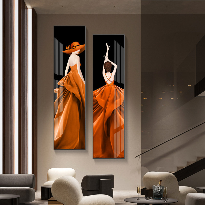 Modern light luxury clothing store decoration painting beauty salon figure beauty mural living room Xuanguan corridor cloakroom hanging painting