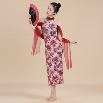 The Fu and Palau Classical Dance suit female flutter with rose qipao dance suit Multi-love breed of ethnic practice Costume Woman