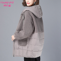 Cotton clothes ladies autumn and winter 2021 new casual loose cotton clothes long Lamb hair large size cotton padded jacket thin coat