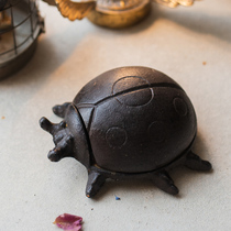 Han retro cast iron decorative ladybug animal ornaments key box jewelry box storage box garden outdoor foyer