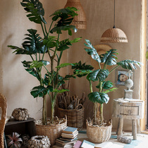 Shuhan large-scale turtle leaves simulation green plant monstera decorative ornaments indoor Nordic landing hall fake tree bonsai