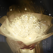 Finished starry lamp dry love beaded bouquet Birthday gift Best friend diy handmade material pack glass net red