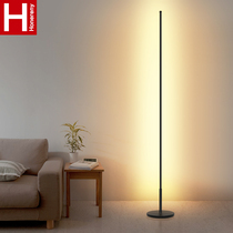 Honglang ins simple Nordic led floor lamp Living room Bedroom vertical bedside lamp Corner floor lamp eye protection lamp