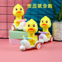 Childrens boy pull back puzzle car Children 3 years old 1 two girls baby baby yellow duck small toy car