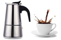 Mocha pot stainless steel coffee maker household coffee hand-punched electric cooker induction cooker available fully automatic stove rack