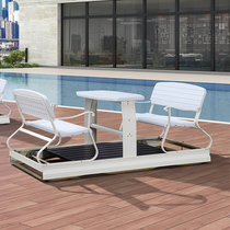 Outdoor rocking chair courtyard garden multiplayer swing cast aluminum swing Terrace outdoor Villa four power swing