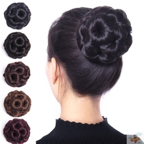 Wig meatball head curler floral headdress plate floral headdress Bud hair accessories nine flower grab clip curly hair bag ball hair bag