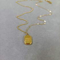 Chocolate gold candy necklace titanium steel 18K gold letter small square brand choker female gift does not fade