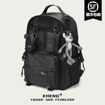 Double shoulder bag mens Tide brand original niche Japanese trend large capacity backpack tooling travel bag College student schoolbag