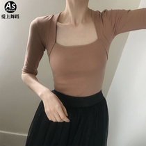 Dance Rehearsace Womens Autumn Winter Adult Retro Ballet Wind Teacher Body Clothing Middle Sleeve Leave Two Long Sleeve Blouses