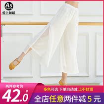 2021 summer new Chinese ancient style ethnic elegant yarn wide leg pants rhyme practice pants Classical dance practice suit female