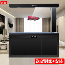 Hanba super white glass fish tank living room large floor home porch ecological cylinder screen goldfish tank Dragon and Fish Tank