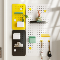 Hole board Wall shelf Bedroom desk punch-free wall Metal entrance decorative frame Storage wall partition
