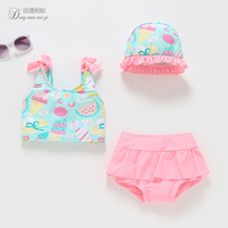 Childrens swimsuit girl split skirt little girl suspender Cute Princess Beach swimsuit baby swimsuit suit