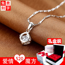 PT950 Platinum Necklace Female Chow Tai Fook Star Platinum choker Simple Diamond Pendant Birthday Valentines Day Gift
