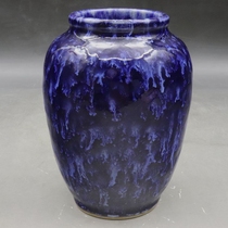 Clear Dry London Year Baoshi Blue Color Glazed Kiln Changing Jar Ancient Play Antique Imitation Antique Porcelain Home Old Stock Swing Piece Collection