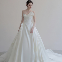 (Liannai) French satin light wedding dress 2021 new bra main gauze temperament bride tailing dress 2020