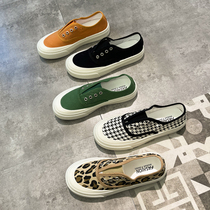 2021 summer new versatile multi-color thin canvas shoes womens thick-soled lazy pedal casual board shoes single shoes tide
