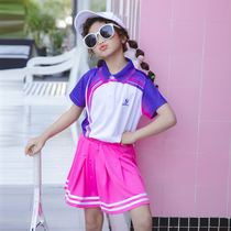 Jingmai girls tennis skirt suit Childrens tennis suit Badminton suit training suit Table tennis suit Quick-drying shorts Summer
