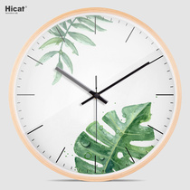 HICAT modern simple living room bedroom clock mute solid wood Nordic Wall watch home creative fashion wall clock