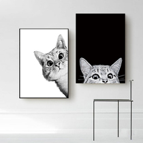 Creative animal living room Diamond painting childrens room bedroom warm and cute cat Nordic modern black and white 5d diamond embroidery