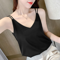 Camouflage vest female summer with loose bottom wearing sexy strapless back sleeveless fashion v neck top ins tide