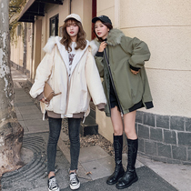 Cotton-padded clothing women Korean version of loose 2021 new winter coat long plus velvet padded padded jacket