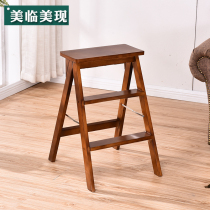 Solid wood folding stool simple portable small stool multifunction ladder stool folding chair Creative Home Kitchen High Bench