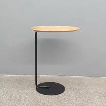 Solid wood sofa side small round table simple living room corner few Nordic light luxury modern narrow coffee table creative bedside table