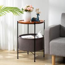 Nordic round few solid wood tea table simple modern bedside living room side a few small apartment small round table corner a few sofa side a few