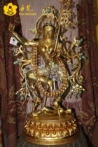 Golden Buddha Statue of the Mother Buddha Nepal Full-lau Golden Release Chaldean Masterpieces Dogippam bronze sculpted bronze Buddha 80cm
