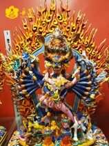 Nepal full gold painted double body Dawei Buddha statue Tibetan Daiwei King Kong Buddha statue height 37cm