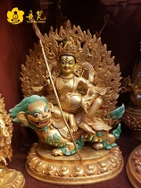 Nepals boutique treasure Heavenly King Buddha statue full gilt fine God of Wealth Buddha statue 38cm one foot Two Feet Two