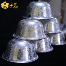 Nepal 925 sterling silver water supply bowl Water purification bowl Tibetan Buddhist supplies set of 7 diameter 14 9cm