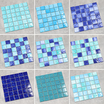 Net red high-end homestay swimming pool mosaic tiles outdoor ceramic bump blue wave hot spring pool floor tiles