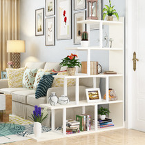 Living room partition decorative screen shelf floor multi-layer flower shelf simple modern steel wood bookshelf bookcase economical