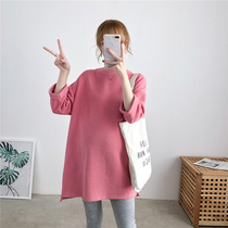 Pregnant Woman Spring Clothing Sweatshirt 2022 New Stylish style net red suit with long dress in dress Early spring jacket jacket