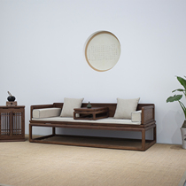 New Chinese style solid wood Luohan bed black walnut wood Zen noble concubine Tenon antique Elm Luohan collapse Ming furniture