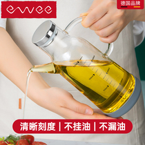 German ewee glass oil pot household kitchen leak proof oil bottle stainless steel sauce bottle seasoning bottle large capacity oil tank