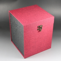 Yixing purple clay pot box antique packaging box gift box square collection custom lifting beam linen box