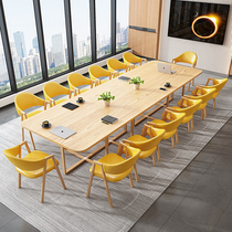 Small conference table long table simple modern training table 8-12 large reading conference room long table and chair combination