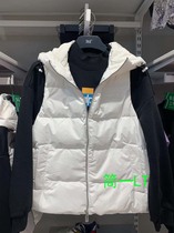 361 Degrees 2021 Winter new solid color womens fashion warm down vest face hooded coat coat 562144403