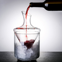 New creative red wine decanter ice wine cooler household red wine quick slant head decanter lead glass