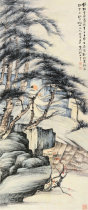 Art micro-spray Zhang Daqian You (1933) Year Songyin Ckeep 30x72cm