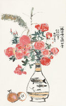 777 art micro spray process ten hair flowers Four Seasons 40x64cm