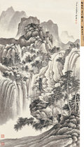 Art micro-spray Xie Zi Liu Wuzi (1948) Year Lin Quan Qingxiao 30x53cm