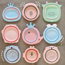 Foldable basin cute student dormitory washbasin portable household large girl pot plastic laundry basin