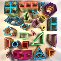 Pure magnetic piece Loose piece Bulk monolithic magnet building blocks Magnet magnet square magnetic boys childrens educational toys