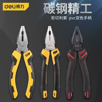 Del hardware tools labor-saving wire pliers 8-inch multifunctional industrial grade vise electrical stripping tip pliers